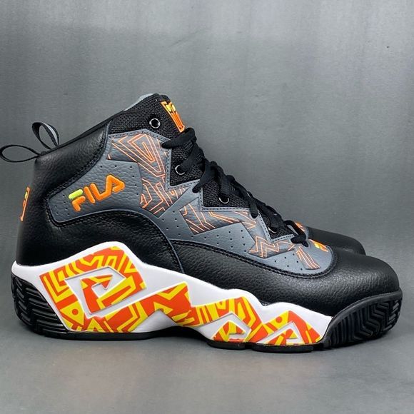 ✅ FILA MB BOLD Castlerock / Black / Shocking Orange SNEAKERS MENS SIZE 12 - Picture 1 of 8